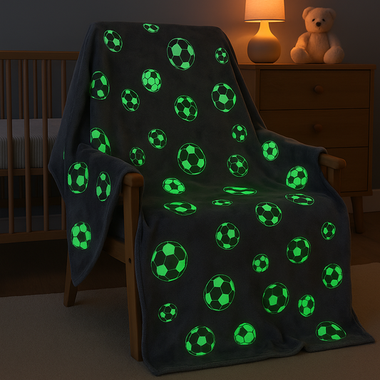 Couverture Plaid Phosphorescent Ballon de Football