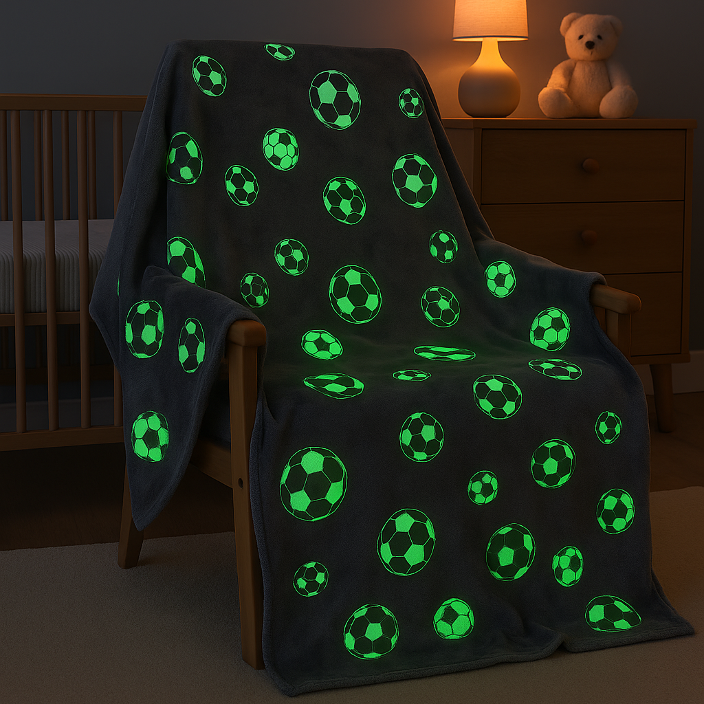 Couverture Plaid Phosphorescent Ballon de Football
