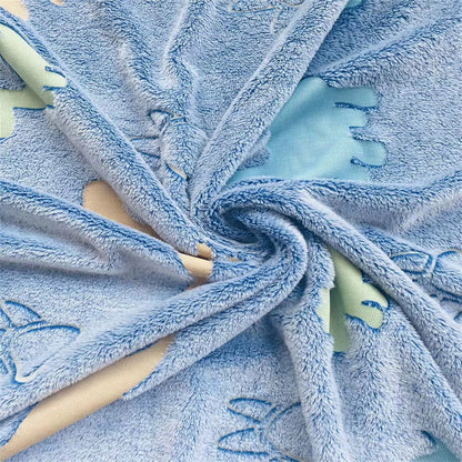 Blue Dinosaur Glow-in-the-Dark Throw Blanket