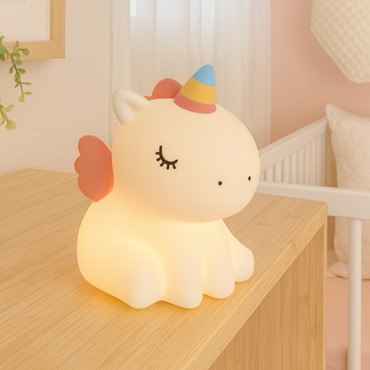 Veilleuse Licorne pour fille dans chambre rose