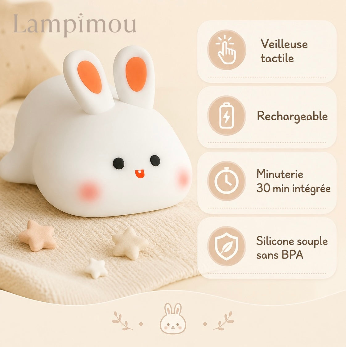 bénéfices de la veilleuse lapin Lampimou