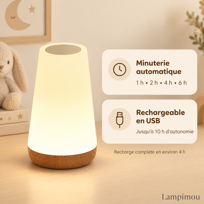 Lampe Veilleuse Tactile & Rechargeable + Télécommande