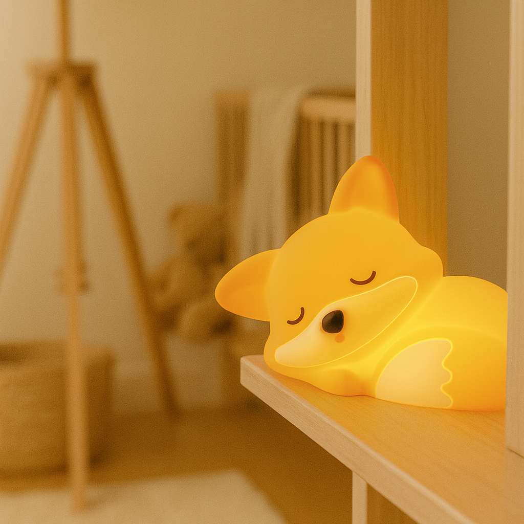 Veilleuse Renard bébé Lampimou lumière chaude et douce dans chambre d'enfant